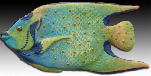 Queen Angel Fish, caribbean brights, 13 1⁄2”L x 6 1⁄2”H