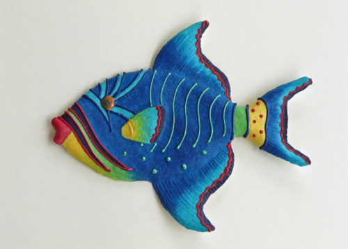 Trigger Fish, caribbean brights, 12”L x 9 1⁄2” H