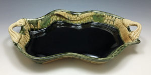 Wave Tray #3, Black and Tan