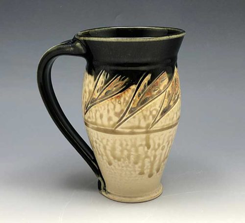 Large Mug with Leaf Pattern