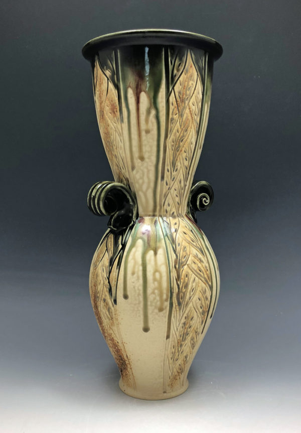 Black and Tan Medium Vase by Ira Burhans