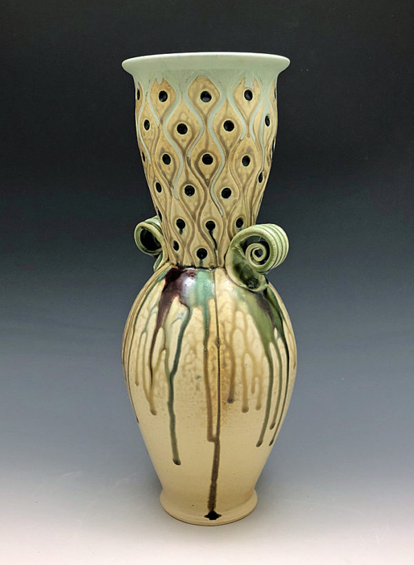 Stoneware 14 inch Vase by Ira Burhans