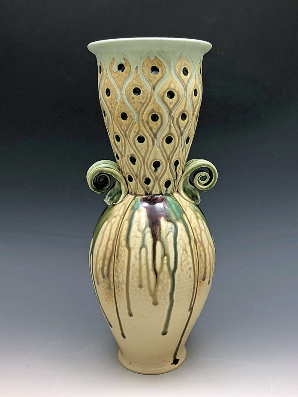 Stoneware vase by Ira Burhans