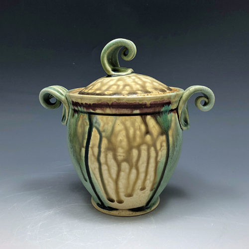 stoneware sugar jar by Ira Burhans