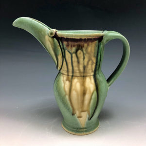 Bird pitcher by Ira Burhans in Light Green and Tan