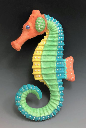 handmade paper sea horse by Barbara Melby-Burhans