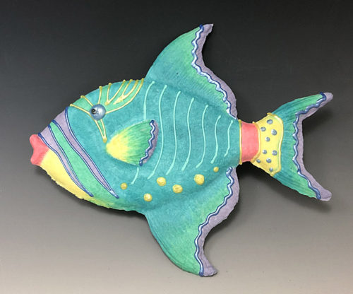 Handmade paper Trigger Fish by Barbara Melby-Burhans