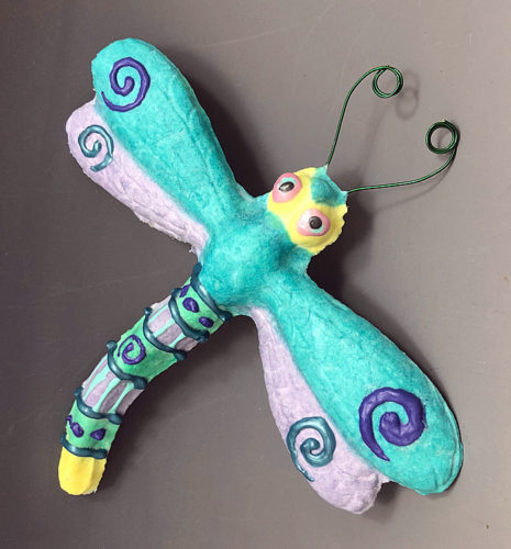 handmade paper dragonfly by Barbara Melby-Burhans