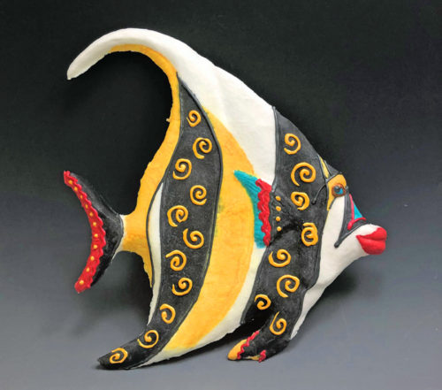 moorish idol, handmade paper fish by Barbara Melby-Burhans
