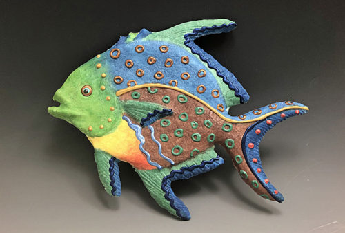 Pompano, handmade paper casting by Barbara Melby-Burhans