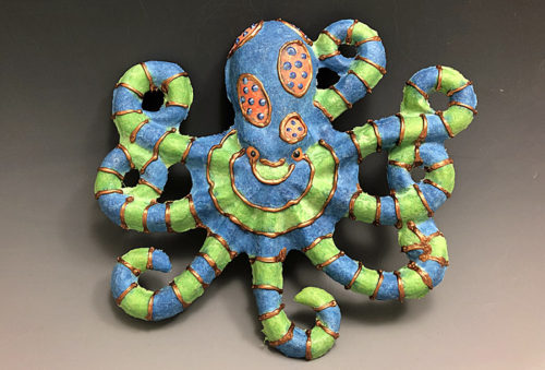 handmade paper octopus by Barbara Melby Burhans