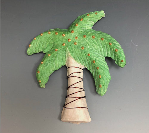 handmade paper palm tree by Barbara Melby Burhans