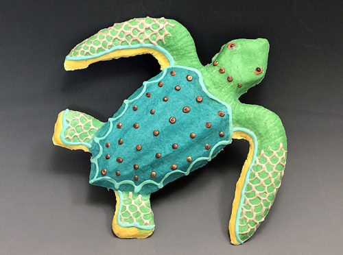 handmade paper sea turtle by Barbara Melby-Burhans