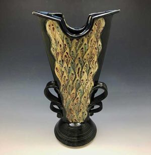 Black and Tan 22 inch tall vase